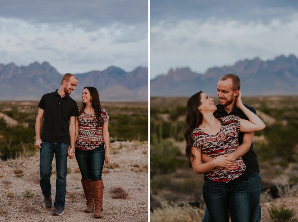  We then headed to the Organ Mountains in Las Cruces, NM to do a quick outfit change and capture the rest of their love fest. The sun set just in time to capture the beauty of the Organ Mountains and the love between Kari and Brandon. 