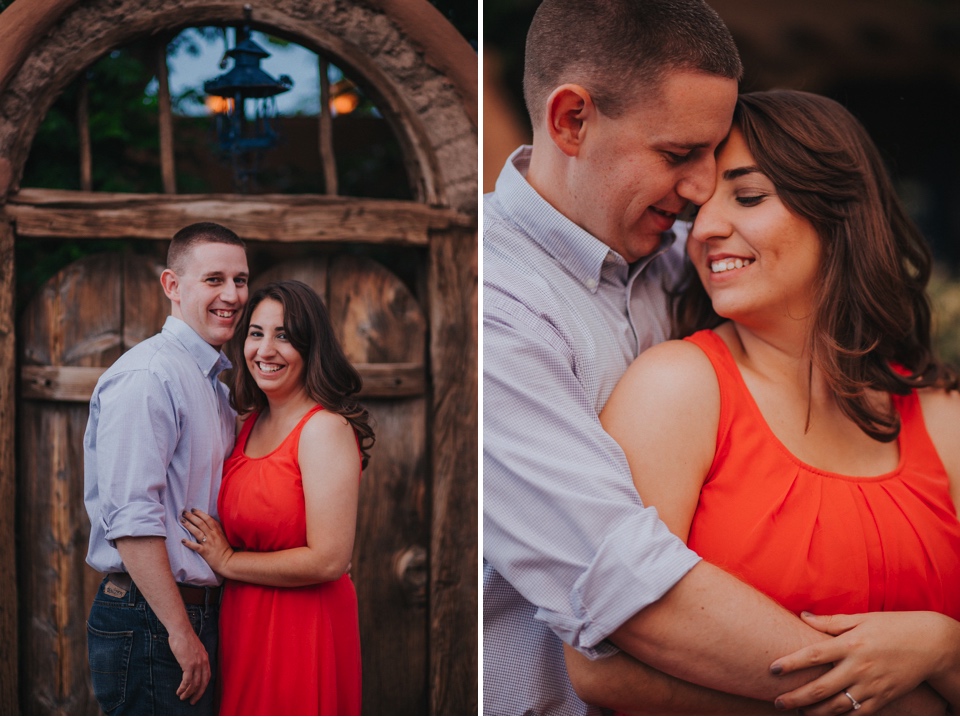  I loved Kristina’s beautiful pink dress and Mitch’s rustic yet classy outfit. Talk about engagement photo inspiration! We then traveled to Mesilla, New Mexico to capture their love fest in the La Plaza de Mesilla as well as in front of the Basilica 