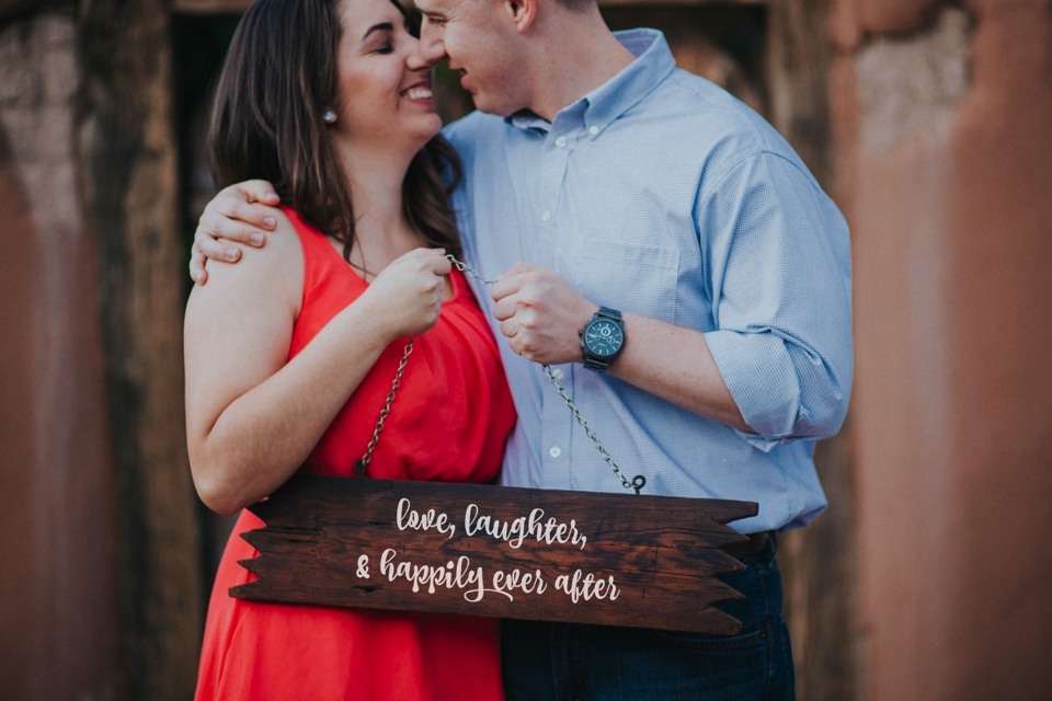  I loved Kristina’s beautiful pink dress and Mitch’s rustic yet classy outfit. Talk about engagement photo inspiration! We then traveled to Mesilla, New Mexico to capture their love fest in the La Plaza de Mesilla as well as in front of the Basilica 