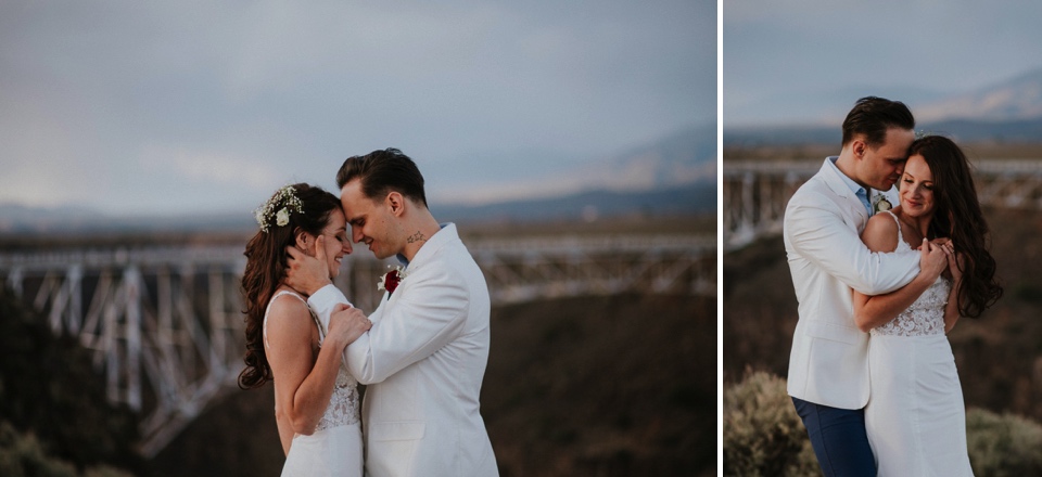  You are going to LOVE these beautiful Rio Grande Gorge Bridge wedding photos from this fabulous Taos elopement! Boris and Jennifer’s sunset elopement was so beautiful, surrounded by their close friends and family that traveled all the way from Vanco