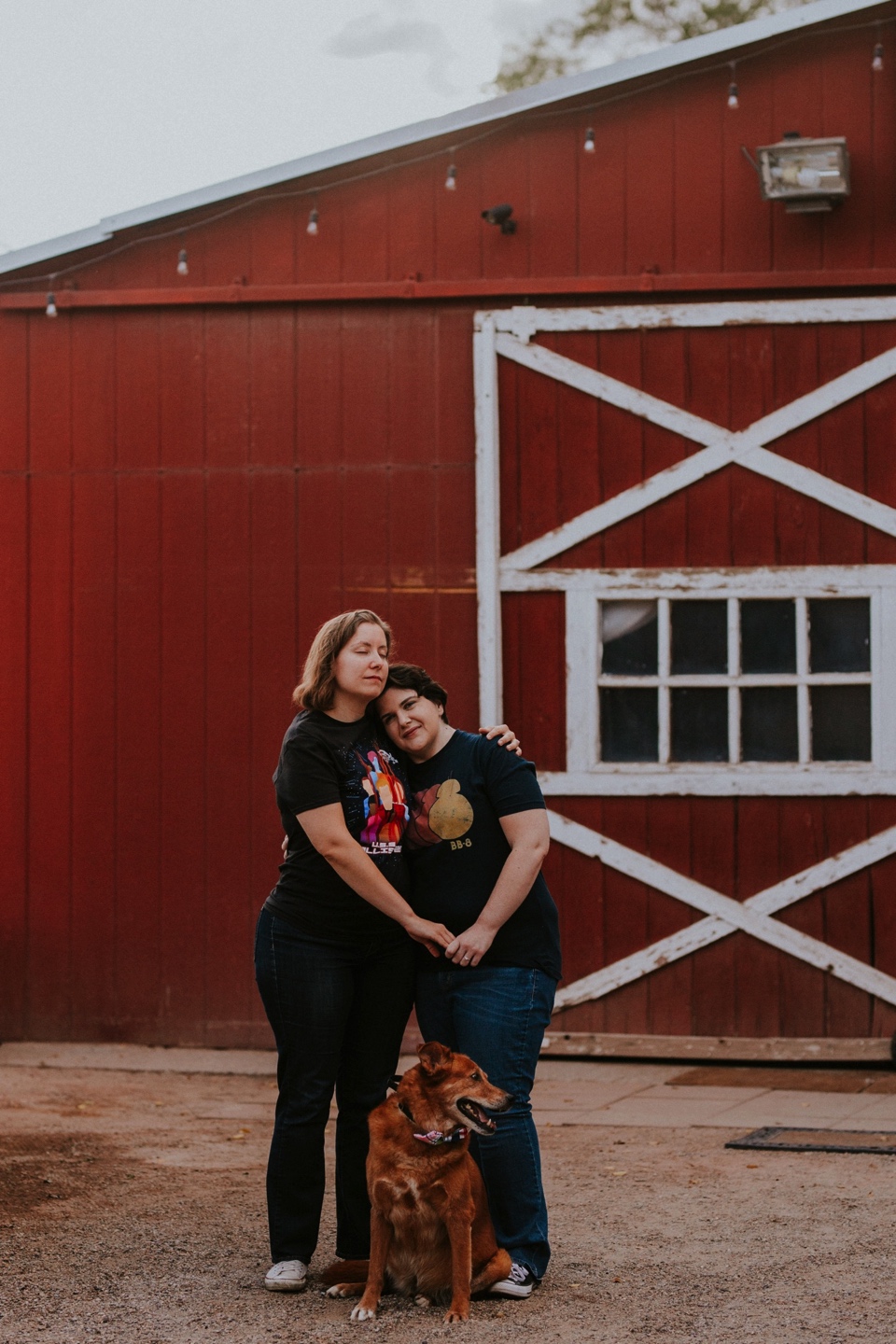  Ryan and Erica’s LGBTQ+ engagement photos at Old Town Farm in Albuquerque, New Mexico are a MUST SEE! Their engagement photos include rocking plaid shirts and converse sneakers, their sweet fur baby, Riley (aka Rileypoo), as well as their love for S