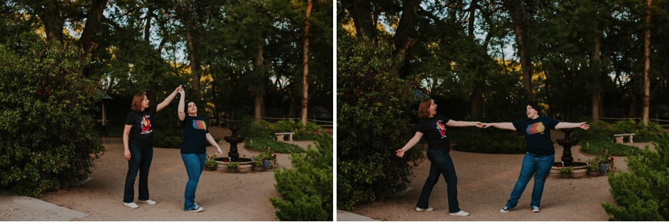  Ryan and Erica’s LGBTQ+ engagement photos at Old Town Farm in Albuquerque, New Mexico are a MUST SEE! Their engagement photos include rocking plaid shirts and converse sneakers, their sweet fur baby, Riley (aka Rileypoo), as well as their love for S