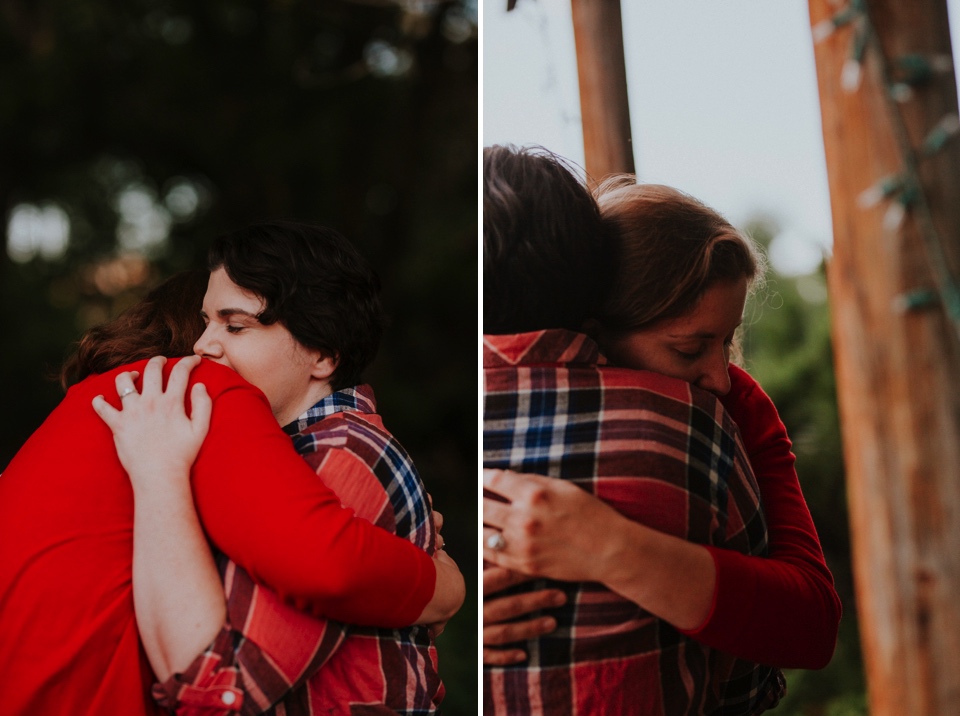  Ryan and Erica’s LGBTQ+ engagement photos at Old Town Farm in Albuquerque, New Mexico are a MUST SEE! Their engagement photos include rocking plaid shirts and converse sneakers, their sweet fur baby, Riley (aka Rileypoo), as well as their love for S