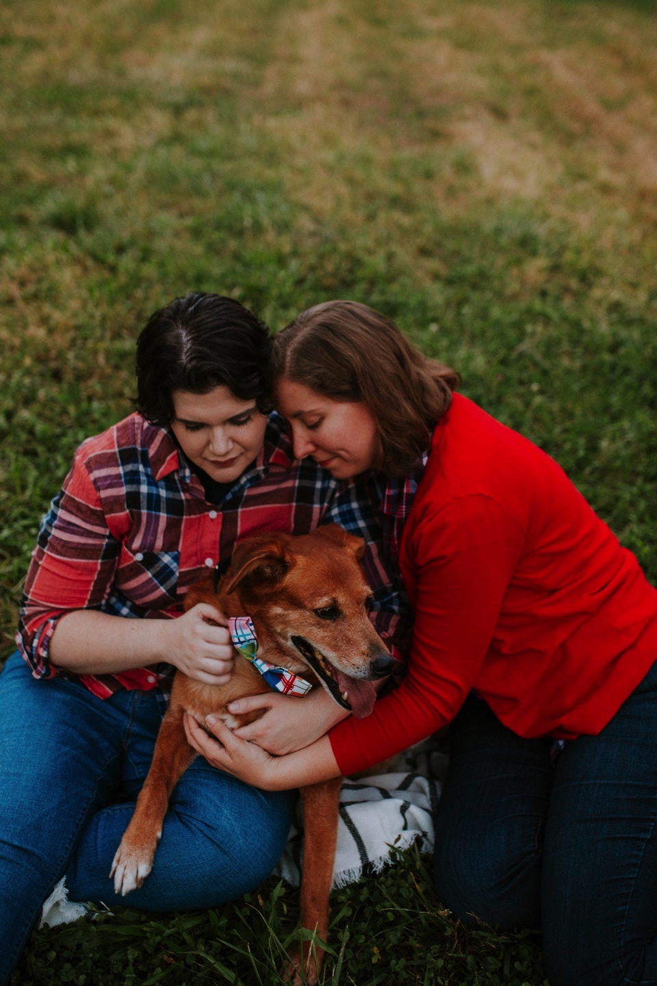  Ryan and Erica’s LGBTQ+ engagement photos at Old Town Farm in Albuquerque, New Mexico are a MUST SEE! Their engagement photos include rocking plaid shirts and converse sneakers, their sweet fur baby, Riley (aka Rileypoo), as well as their love for S