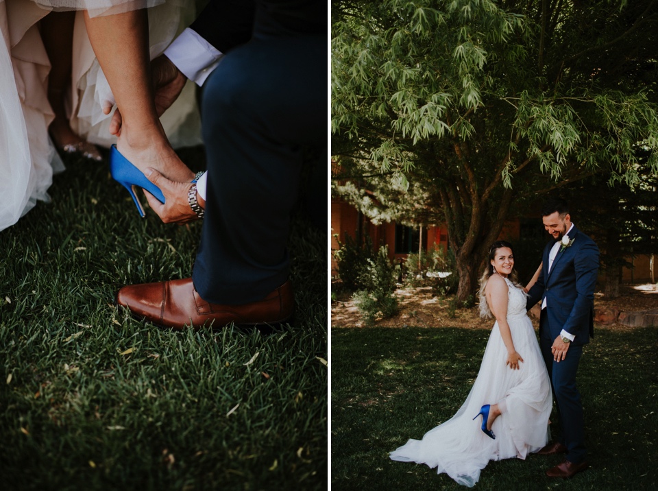  Leslie and Dustin’s gorgeous summer wedding at the ever so amazing El Monte Sagrado in Taos, New Mexico was truly magical. Leslie and Dustin chose El Monte Sagrado in Taos, New Mexico as their wedding venue because from the moment they pulled up in 