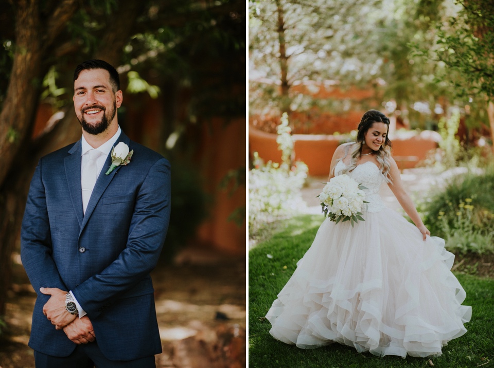  Leslie and Dustin’s gorgeous summer wedding at the ever so amazing El Monte Sagrado in Taos, New Mexico was truly magical. Leslie and Dustin chose El Monte Sagrado in Taos, New Mexico as their wedding venue because from the moment they pulled up in 