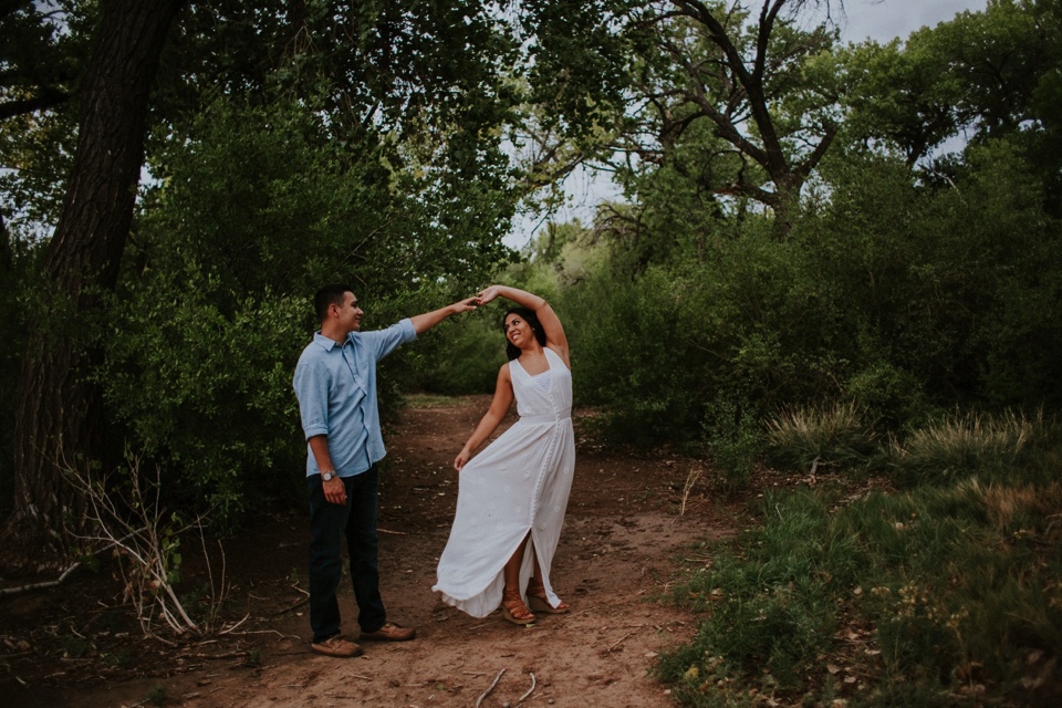  It was a blustery day in Corrales, New Mexico, but the gloomy weather didn’t stop us from capturing Brei and Christian’s beautiful engagement photos. The love these two have for one another and the strong bond they have in their faith is truly incre