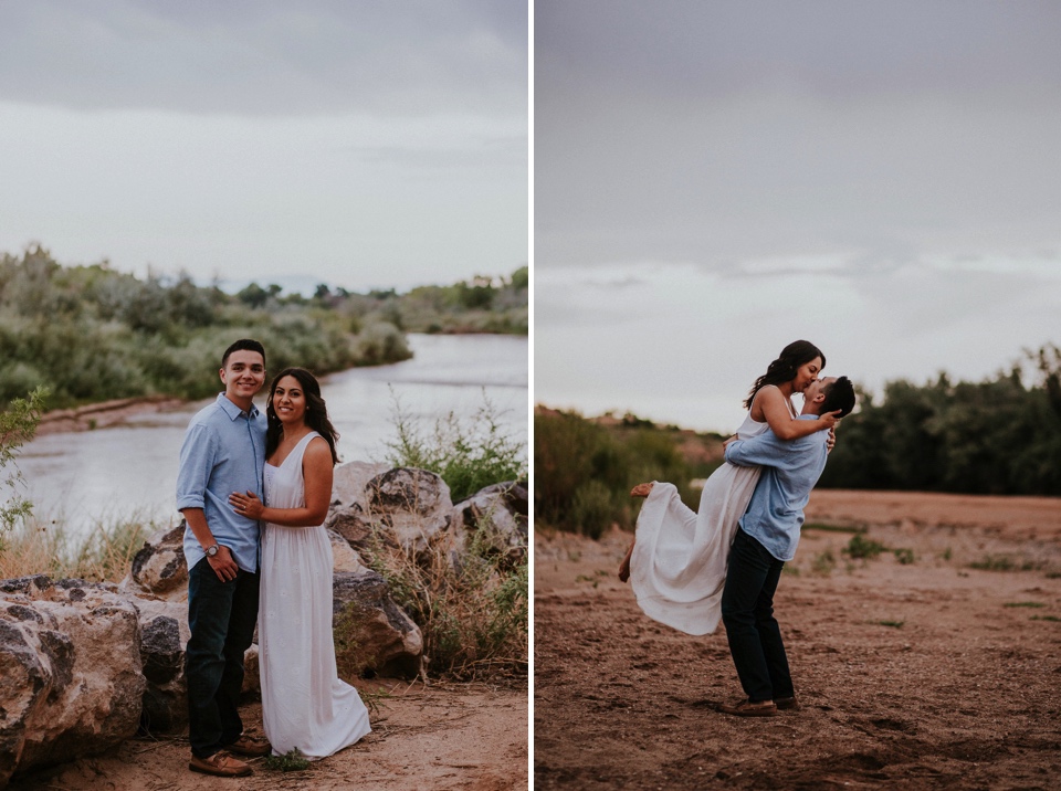  It was a blustery day in Corrales, New Mexico, but the gloomy weather didn’t stop us from capturing Brei and Christian’s beautiful engagement photos. The love these two have for one another and the strong bond they have in their faith is truly incre