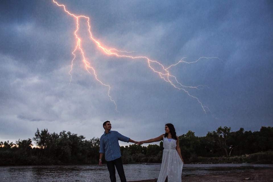  It was a blustery day in Corrales, New Mexico, but the gloomy weather didn’t stop us from capturing Brei and Christian’s beautiful engagement photos. The love these two have for one another and the strong bond they have in their faith is truly incre