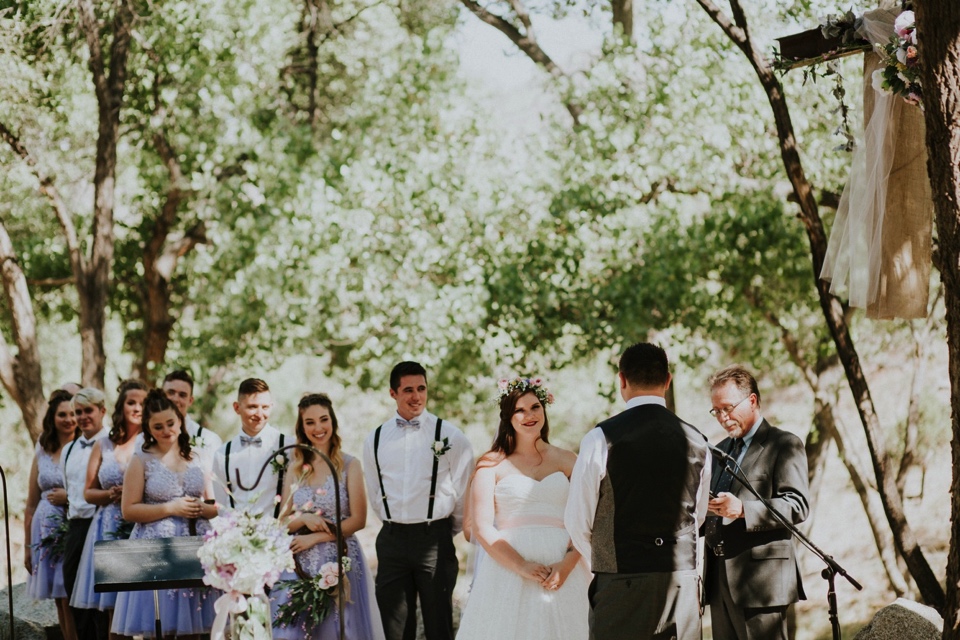  Charlotte and Jayson had a beautiful rustic wedding at the amazing Koinonia Christian Fellowship followed by a dreamy, romantic wedding reception at The View Event Center in Albuquerque, New Mexico. Albuquerque in the summer is gorgeous for weddings