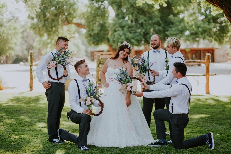  Charlotte and Jayson had a beautiful rustic wedding at the amazing Koinonia Christian Fellowship followed by a dreamy, romantic wedding reception at The View Event Center in Albuquerque, New Mexico. Albuquerque in the summer is gorgeous for weddings