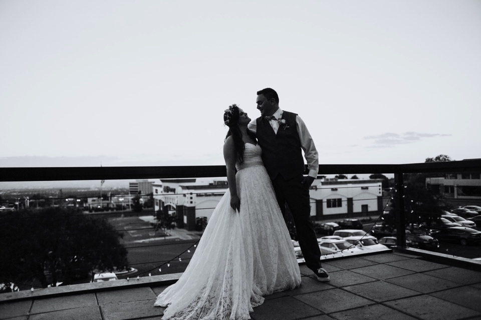  Charlotte and Jayson had a beautiful rustic wedding at the amazing Koinonia Christian Fellowship followed by a dreamy, romantic wedding reception at The View Event Center in Albuquerque, New Mexico. Albuquerque in the summer is gorgeous for weddings