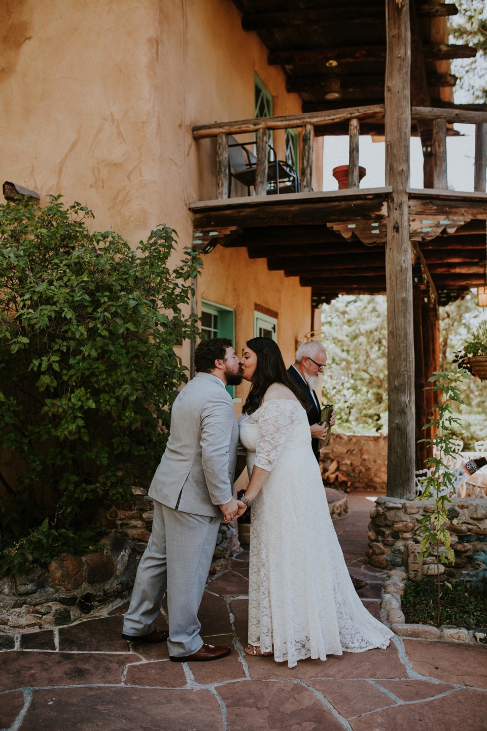  Brianna and Daniel had an intimate southwest elopement at Inn of the Turquoise Bear in Santa Fe, New Mexico. They were married in a private ceremony on a beautiful fall day, surrounded by only their immediate family, in beautiful Santa Fe, New Mexic