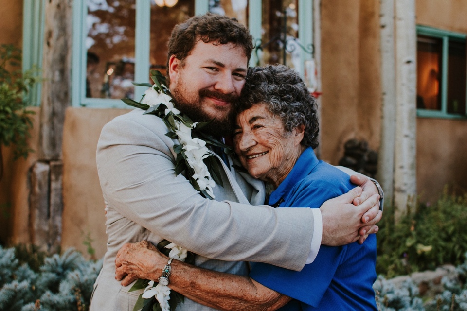  Brianna and Daniel had an intimate southwest elopement at Inn of the Turquoise Bear in Santa Fe, New Mexico. They were married in a private ceremony on a beautiful fall day, surrounded by only their immediate family, in beautiful Santa Fe, New Mexic