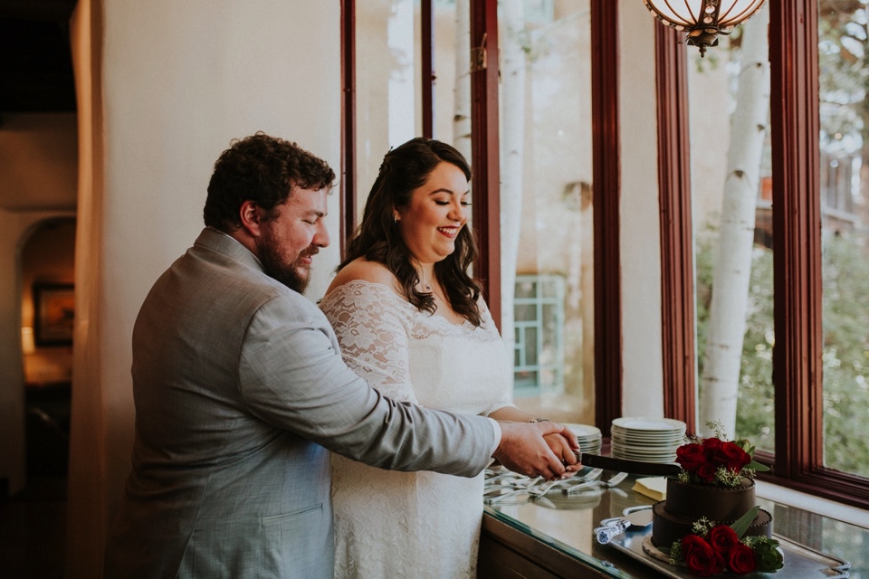  Brianna and Daniel had an intimate southwest elopement at Inn of the Turquoise Bear in Santa Fe, New Mexico. They were married in a private ceremony on a beautiful fall day, surrounded by only their immediate family, in beautiful Santa Fe, New Mexic