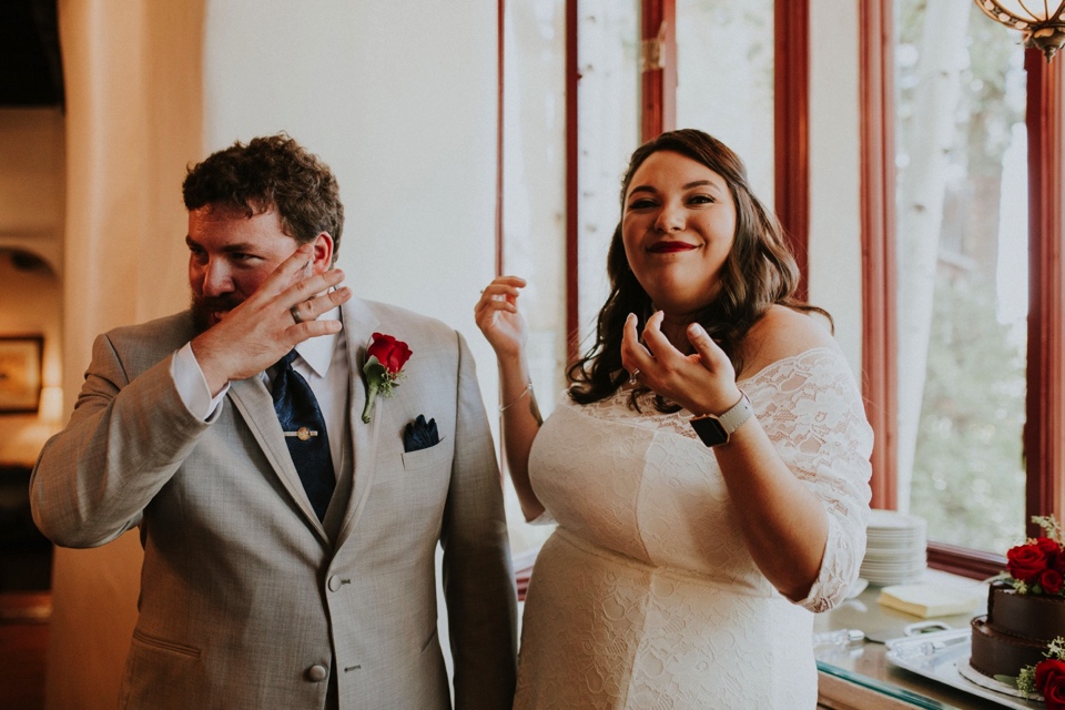  Brianna and Daniel had an intimate southwest elopement at Inn of the Turquoise Bear in Santa Fe, New Mexico. They were married in a private ceremony on a beautiful fall day, surrounded by only their immediate family, in beautiful Santa Fe, New Mexic