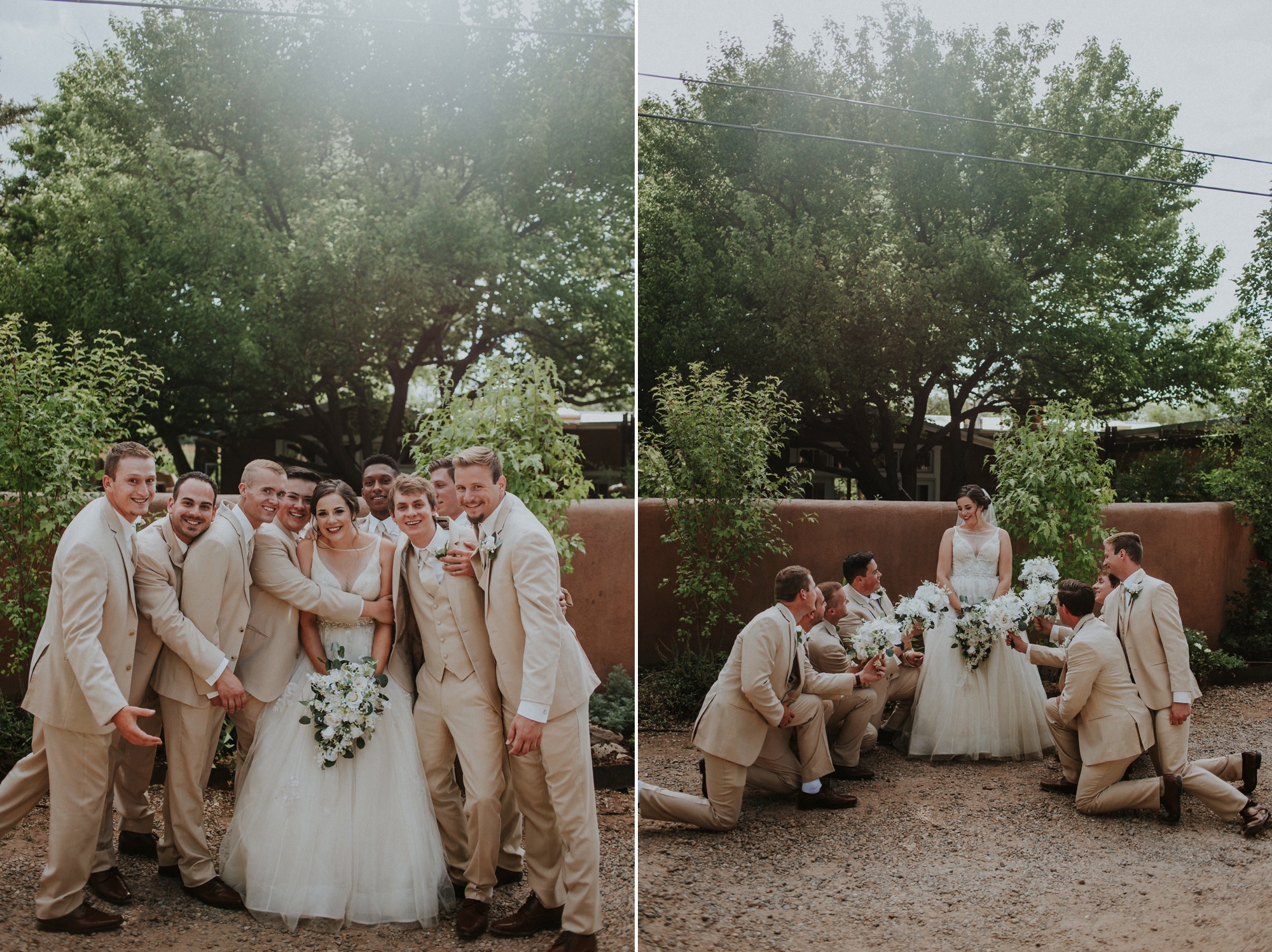  Katie and Frankie’s wedding was what Santa Fe summer wedding dreams are made of! They had a gorgeous catholic wedding ceremony at the Cristo Rey Catholic Church in Santa Fe, New Mexico followed by a fabulous travel-themed wedding reception at La Pos