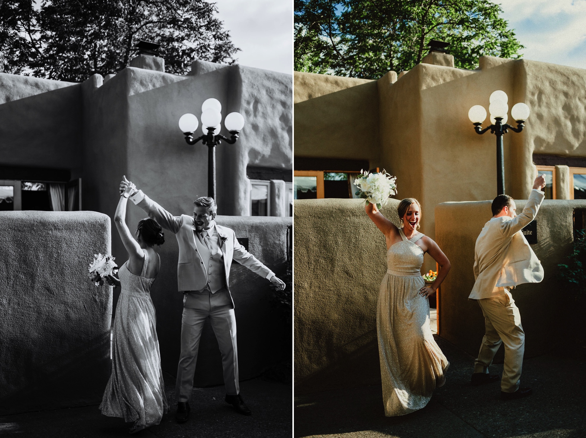  Katie and Frankie’s wedding was what Santa Fe summer wedding dreams are made of! They had a gorgeous catholic wedding ceremony at the Cristo Rey Catholic Church in Santa Fe, New Mexico followed by a fabulous travel-themed wedding reception at La Pos