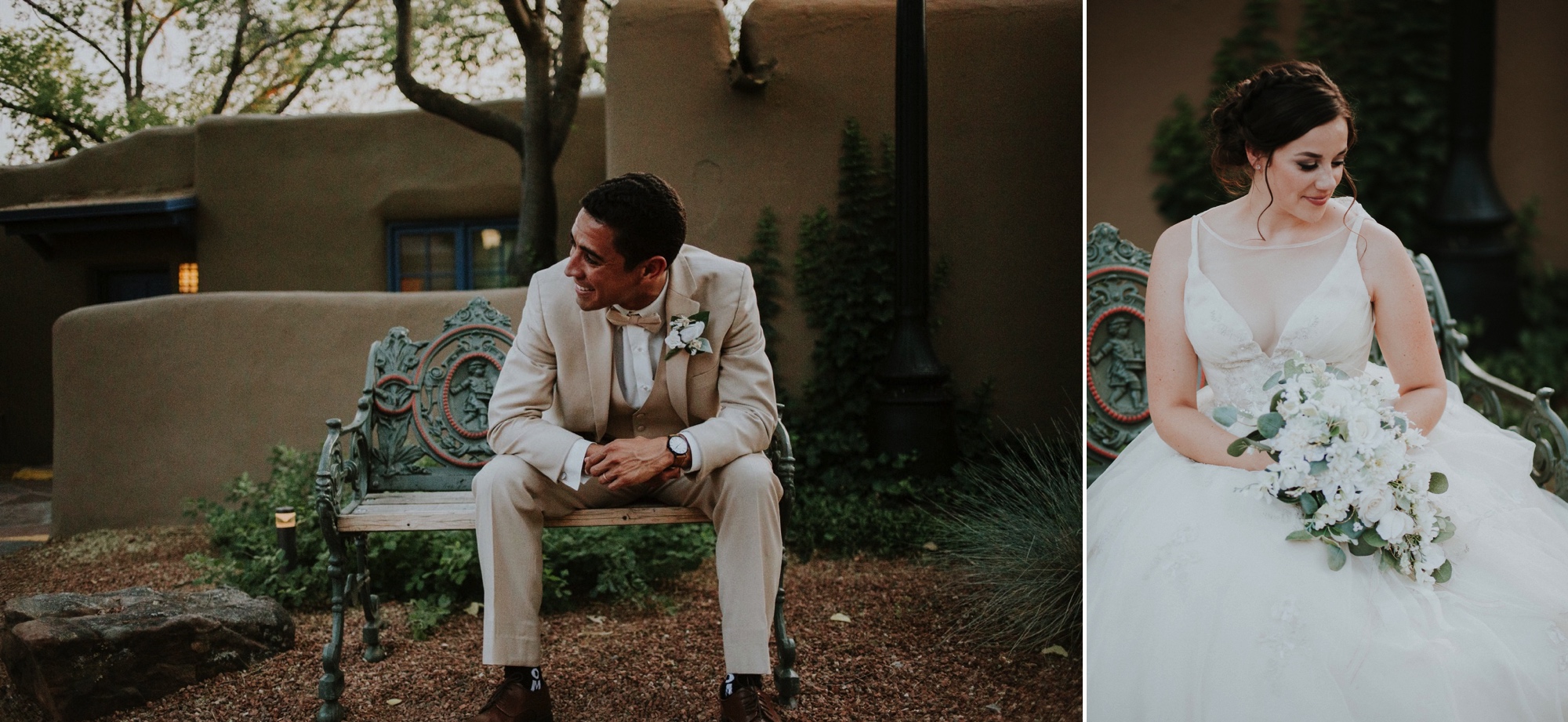  Katie and Frankie’s wedding was what Santa Fe summer wedding dreams are made of! They had a gorgeous catholic wedding ceremony at the Cristo Rey Catholic Church in Santa Fe, New Mexico followed by a fabulous travel-themed wedding reception at La Pos