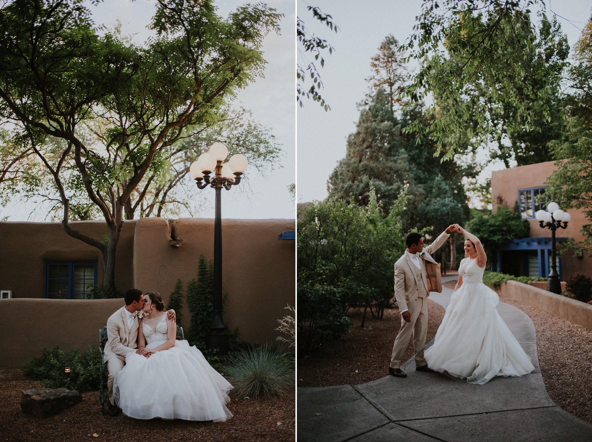  Katie and Frankie’s wedding was what Santa Fe summer wedding dreams are made of! They had a gorgeous catholic wedding ceremony at the Cristo Rey Catholic Church in Santa Fe, New Mexico followed by a fabulous travel-themed wedding reception at La Pos