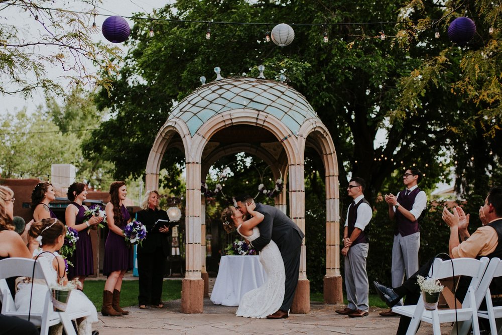  Samantha and Joey had the most amazing wedding at the beautiful Casas de Suenos Old Town Historic Inn in Albuquerque New Mexico. Their incredible wedding day was the perfect combination of rustic glam and classic elegance. Casas de Suenos Old Town H