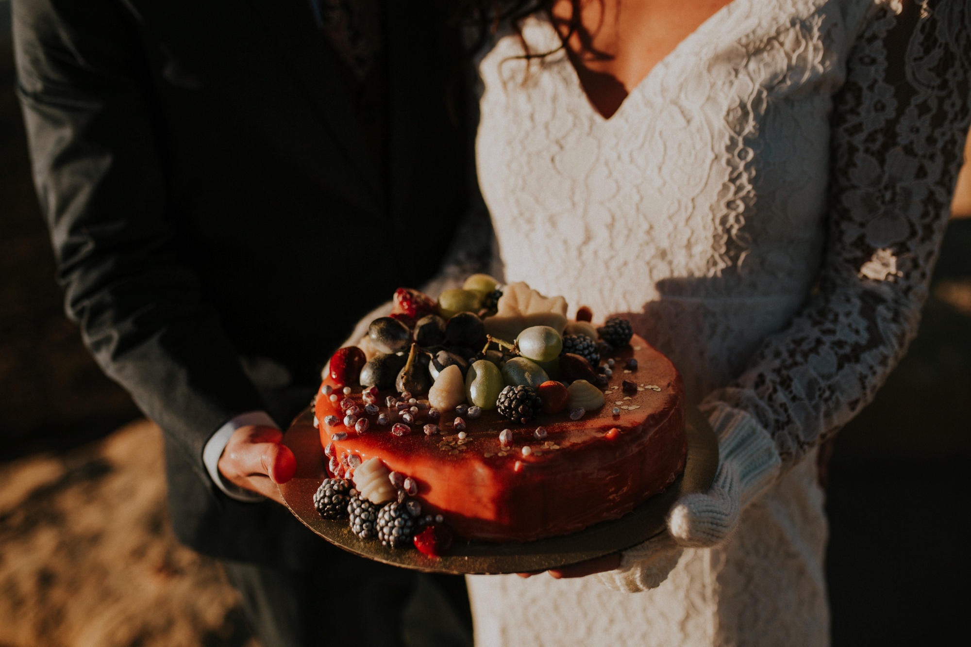  Jade and Alex eloped at the amazing and scenic El Malpais National Monument outside of Grants, New Mexico. It was a beautiful November day and the weather was crisp, fresh, and just a tad chilly, but it didn’t get in the way of their fabulous weddin