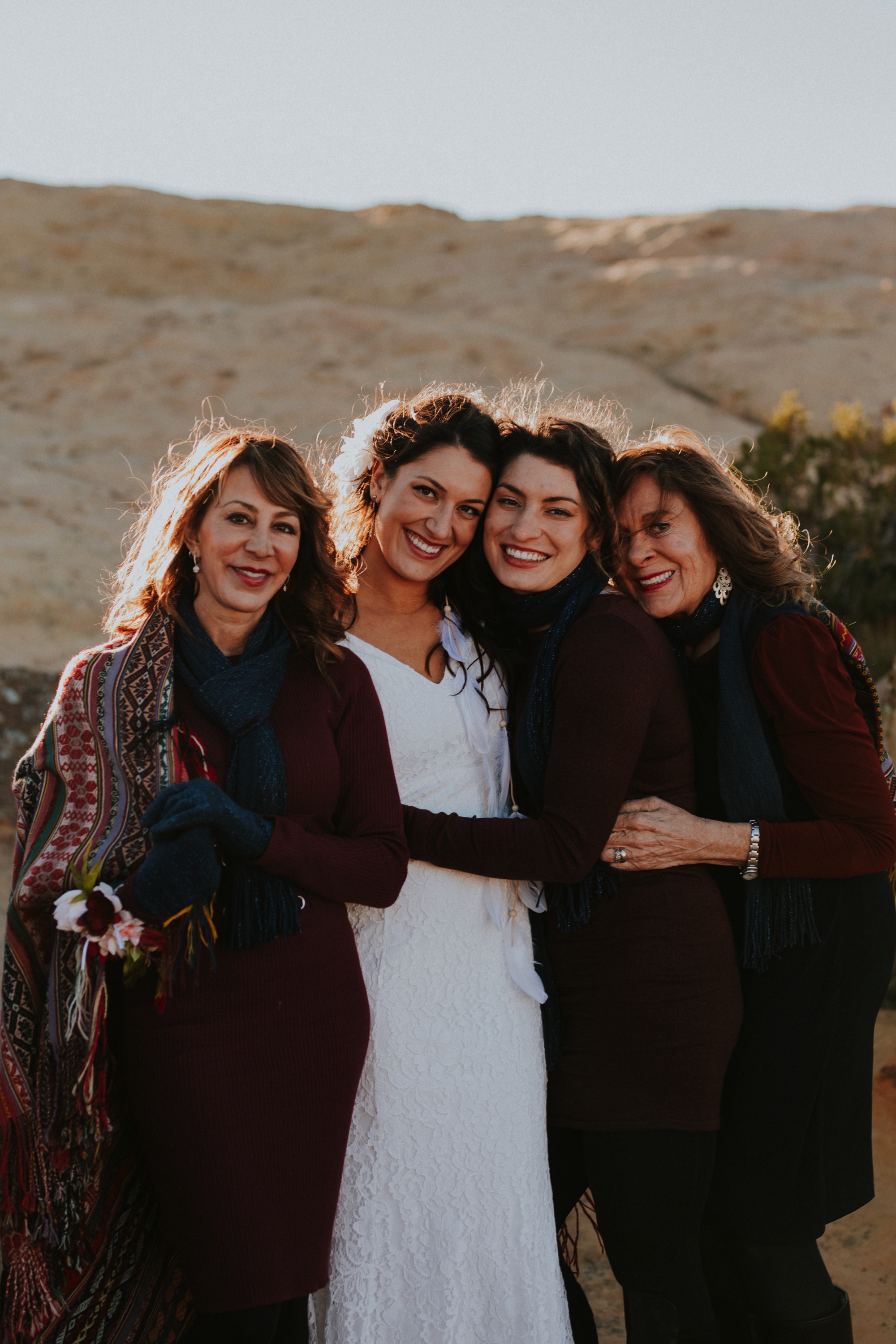  Jade and Alex eloped at the amazing and scenic El Malpais National Monument outside of Grants, New Mexico. It was a beautiful November day and the weather was crisp, fresh, and just a tad chilly, but it didn’t get in the way of their fabulous weddin