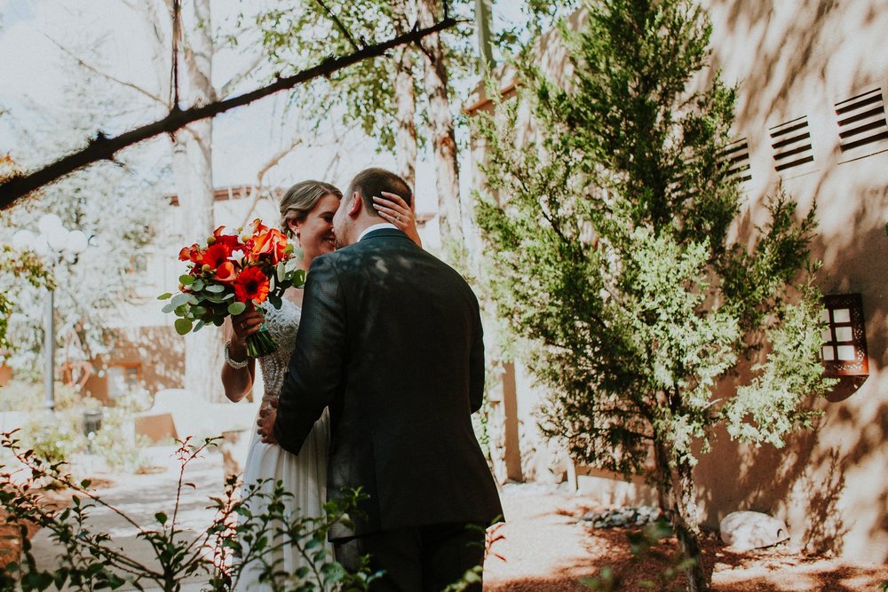  Leanne and Dan’s gorgeous fall wedding at the incredible La Posada de Santa Fe, A Tribute Portfolio Resort &amp; Spa in beautiful Santa Fe, New Mexico was absolutely phenomenal. They combined their Lithuanian culture with jewish traditions and class