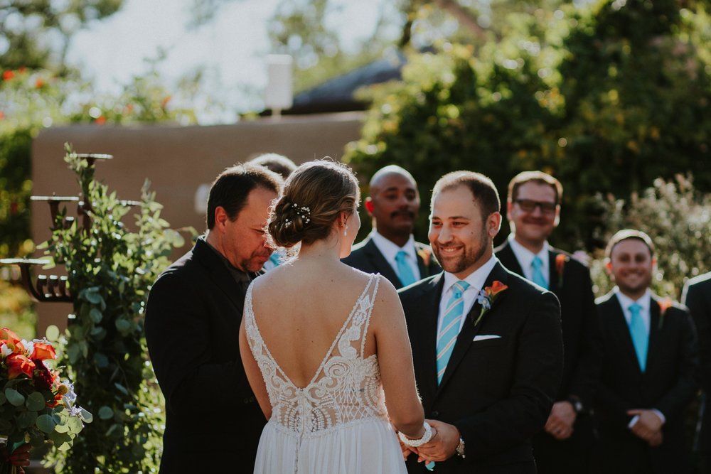  Leanne and Dan’s gorgeous fall wedding at the incredible La Posada de Santa Fe, A Tribute Portfolio Resort &amp; Spa in beautiful Santa Fe, New Mexico was absolutely phenomenal. They combined their Lithuanian culture with jewish traditions and class