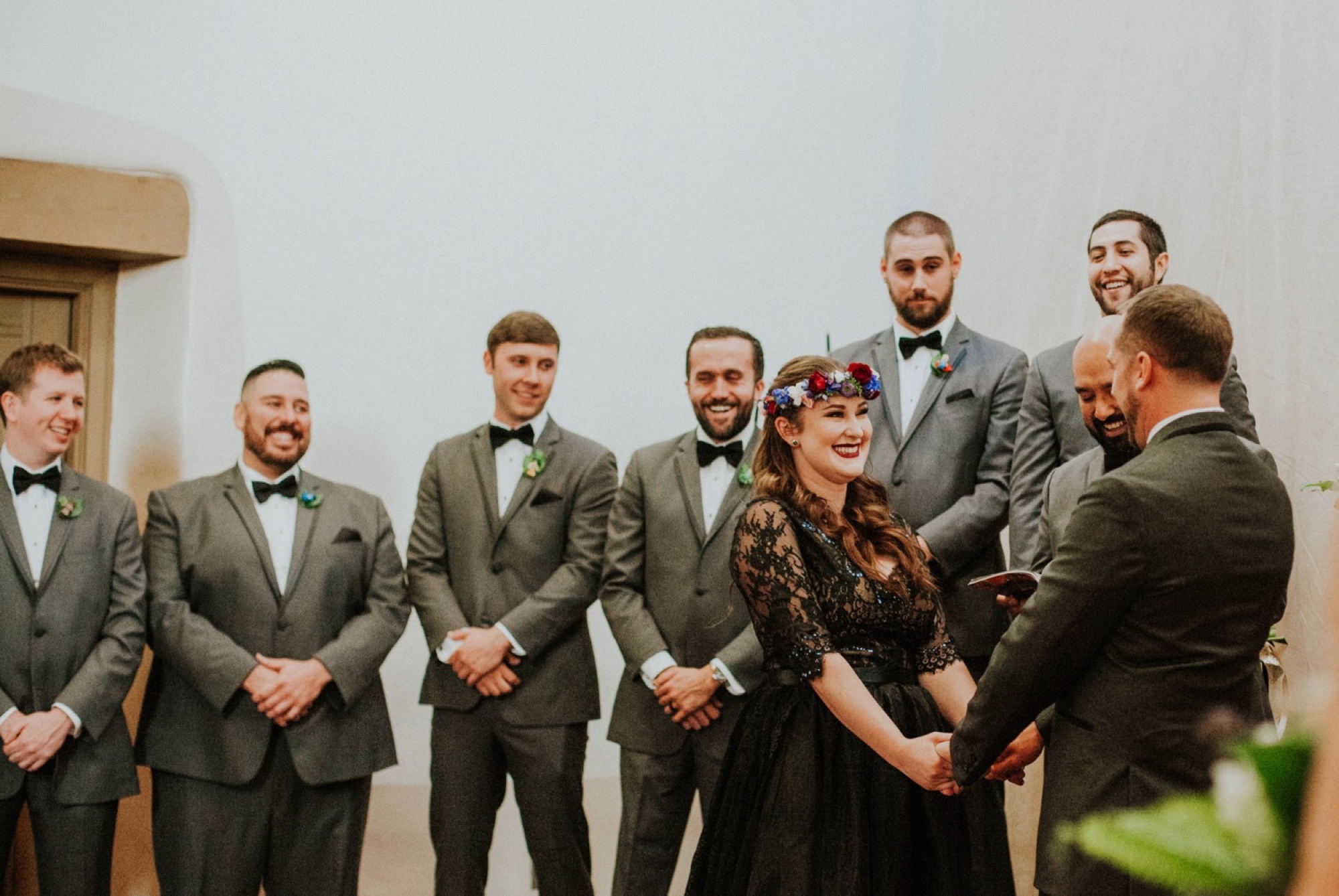  Kymbrye and Chris had the most magical New Years Eve wedding in Albuquerque, New Mexico. Every detail of their fabulous New Years Eve wedding was so beautiful and meaningful. They held their ceremony at the UNM Alumni Memorial Chapel followed by the