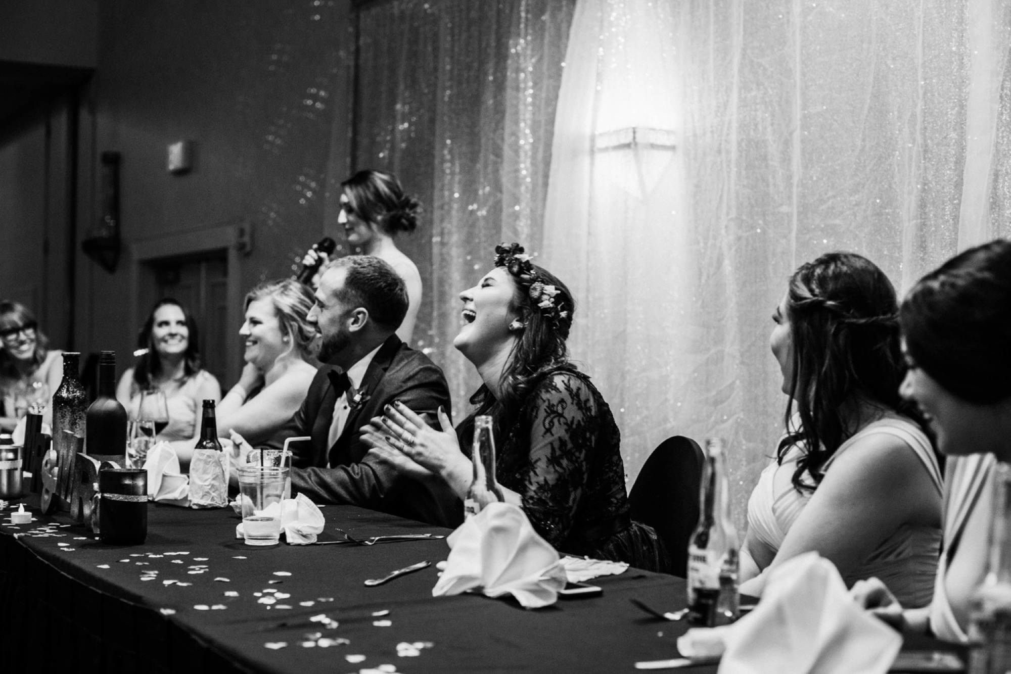  Kymbrye and Chris had the most magical New Years Eve wedding in Albuquerque, New Mexico. Every detail of their fabulous New Years Eve wedding was so beautiful and meaningful. They held their ceremony at the UNM Alumni Memorial Chapel followed by the