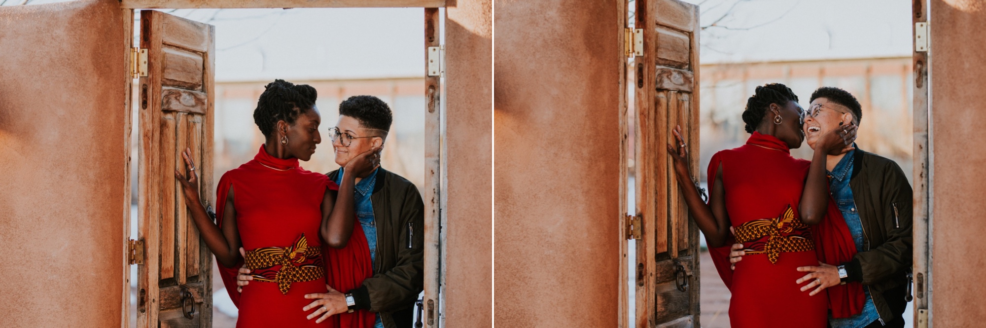  SO excited to share B + E’s gorgeous l winter elopement in Taos, New Mexico. Their outfits were a hodgepodge of things B + E already owned, homemade accessories, vintage hand me downs, and contemporary pieces they bought special for their big day. W