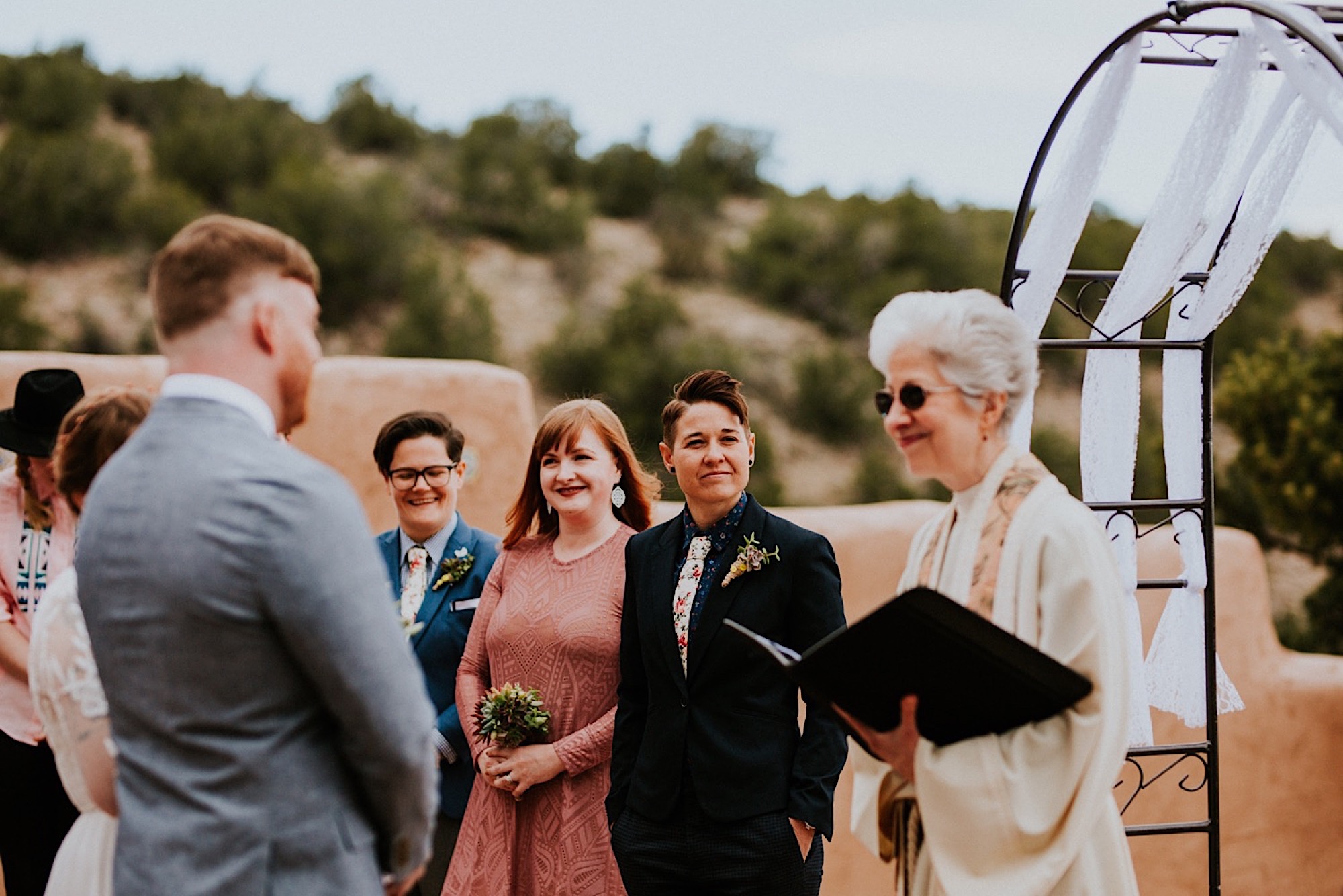  Ariel and Jack had a beautiful, intimate wedding at the ever so lovely Hacienda Doña Andrea de Santa Fe in Cerrillos, New Mexico (just outside of Santa Fe, New Mexico). If you have never been to Hacienda Doña Andrea de Santa Fe, it is beyond worth c