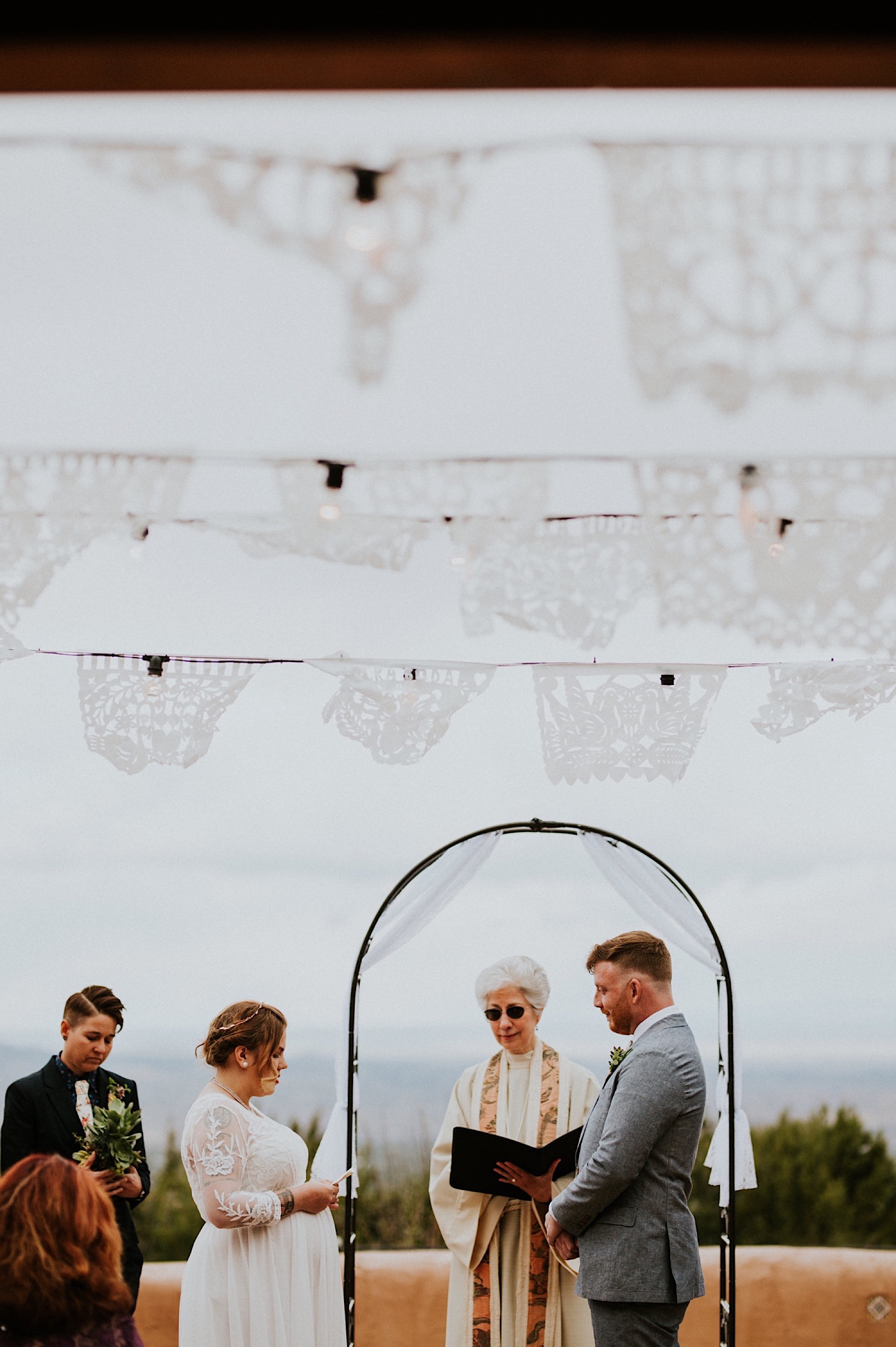  Ariel and Jack had a beautiful, intimate wedding at the ever so lovely Hacienda Doña Andrea de Santa Fe in Cerrillos, New Mexico (just outside of Santa Fe, New Mexico). If you have never been to Hacienda Doña Andrea de Santa Fe, it is beyond worth c