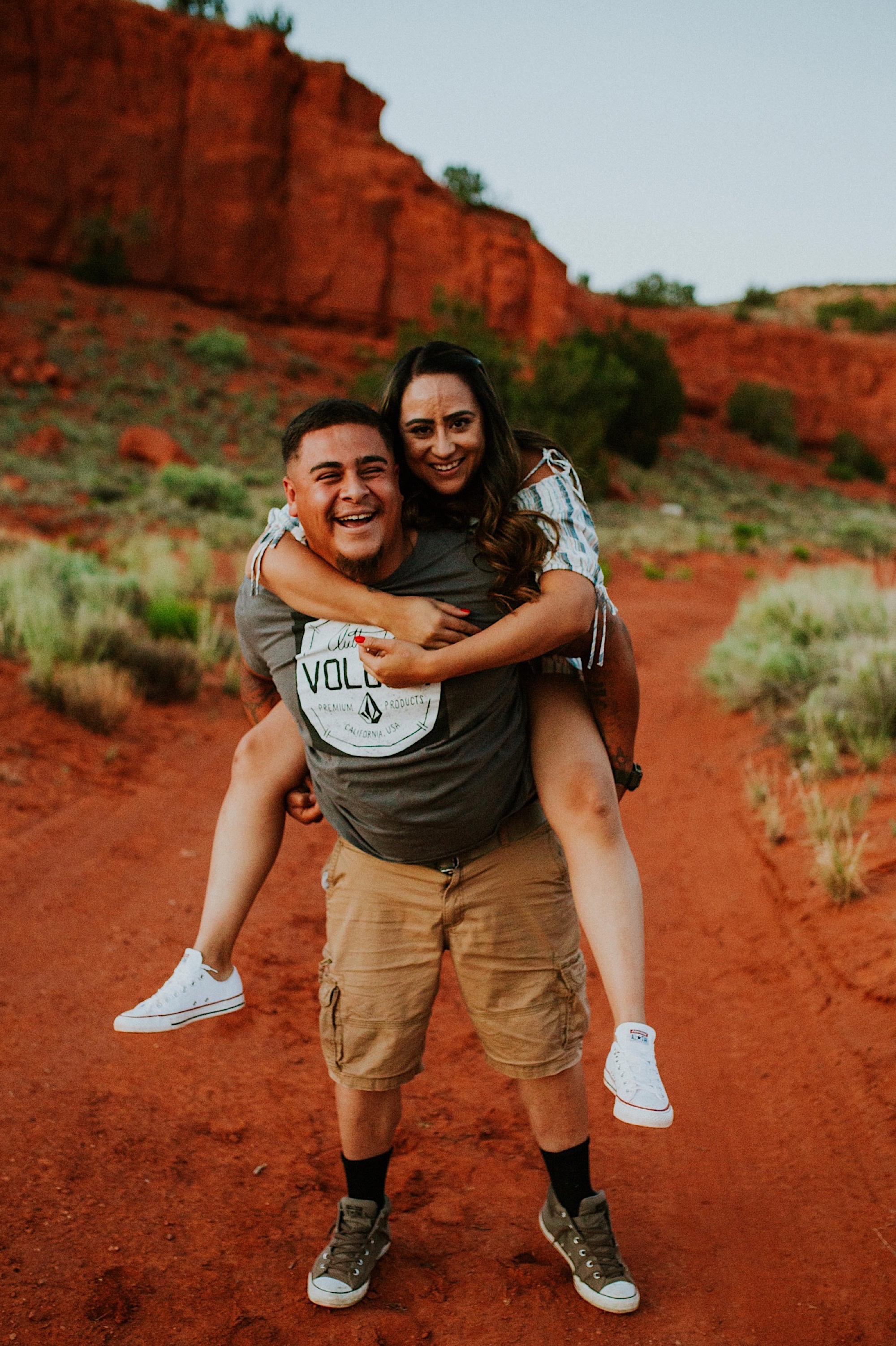  We went on a road trip for Kayla and Dillan’s summer engagement photos at the Jemez Red Rocks in Jemez, New Mexico. There are awesome forest-y areas in Jemez Springs that creates a stunning backdrop of beautiful greenery for gorgeous engagement phot