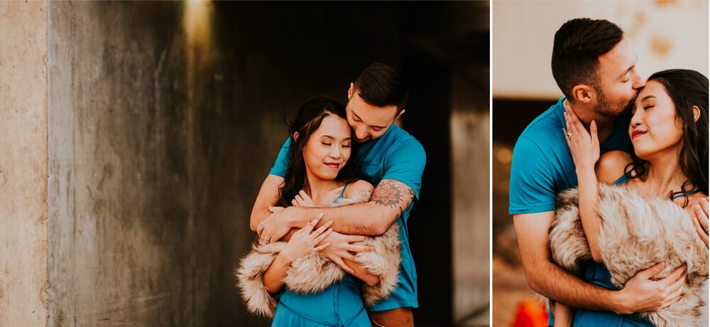  Xamie and Nate’s engagement photos at the University of New Mexico Main Campus in Albuquerque, New Mexico was truly fabulous! Exploring the UNM Campus and taking the cutest New Years Eve engagement photos of Xamie and Nate was the perfect way to end