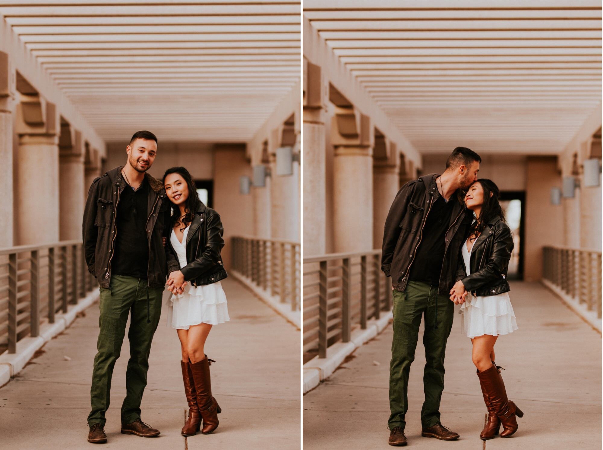  Xamie and Nate’s engagement photos at the University of New Mexico Main Campus in Albuquerque, New Mexico was truly fabulous! Exploring the UNM Campus and taking the cutest New Years Eve engagement photos of Xamie and Nate was the perfect way to end