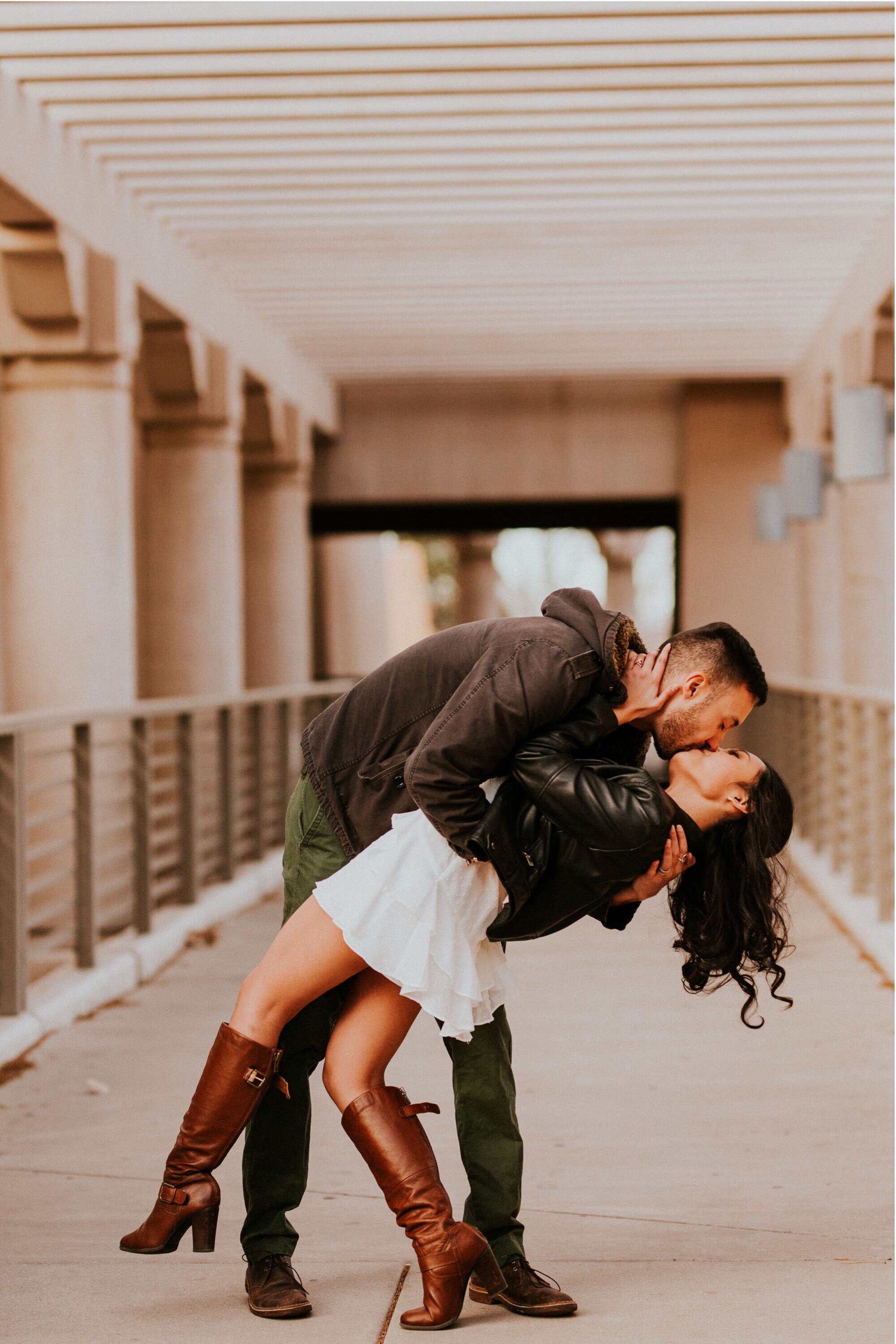  Xamie and Nate’s engagement photos at the University of New Mexico Main Campus in Albuquerque, New Mexico was truly fabulous! Exploring the UNM Campus and taking the cutest New Years Eve engagement photos of Xamie and Nate was the perfect way to end