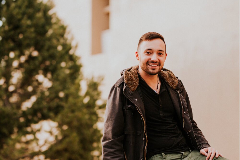  Xamie and Nate’s engagement photos at the University of New Mexico Main Campus in Albuquerque, New Mexico was truly fabulous! Exploring the UNM Campus and taking the cutest New Years Eve engagement photos of Xamie and Nate was the perfect way to end