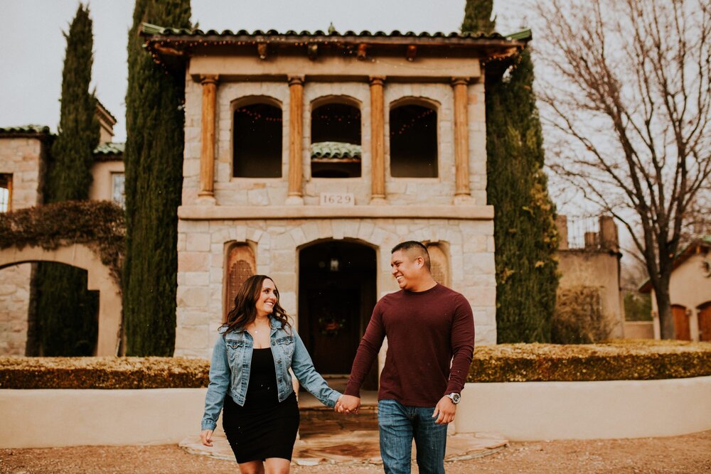  Natalie and Branden are the absolute cutest and I loved exploring through Casa Rondeña Winery in Los Ranchos de Albuquerque, New Mexico to capture their incredible winter engagement photos. I loved the black dress with denim jacket and cowboy boots 