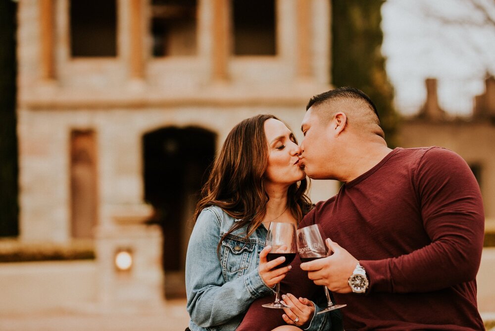  Natalie and Branden are the absolute cutest and I loved exploring through Casa Rondeña Winery in Los Ranchos de Albuquerque, New Mexico to capture their incredible winter engagement photos. I loved the black dress with denim jacket and cowboy boots 