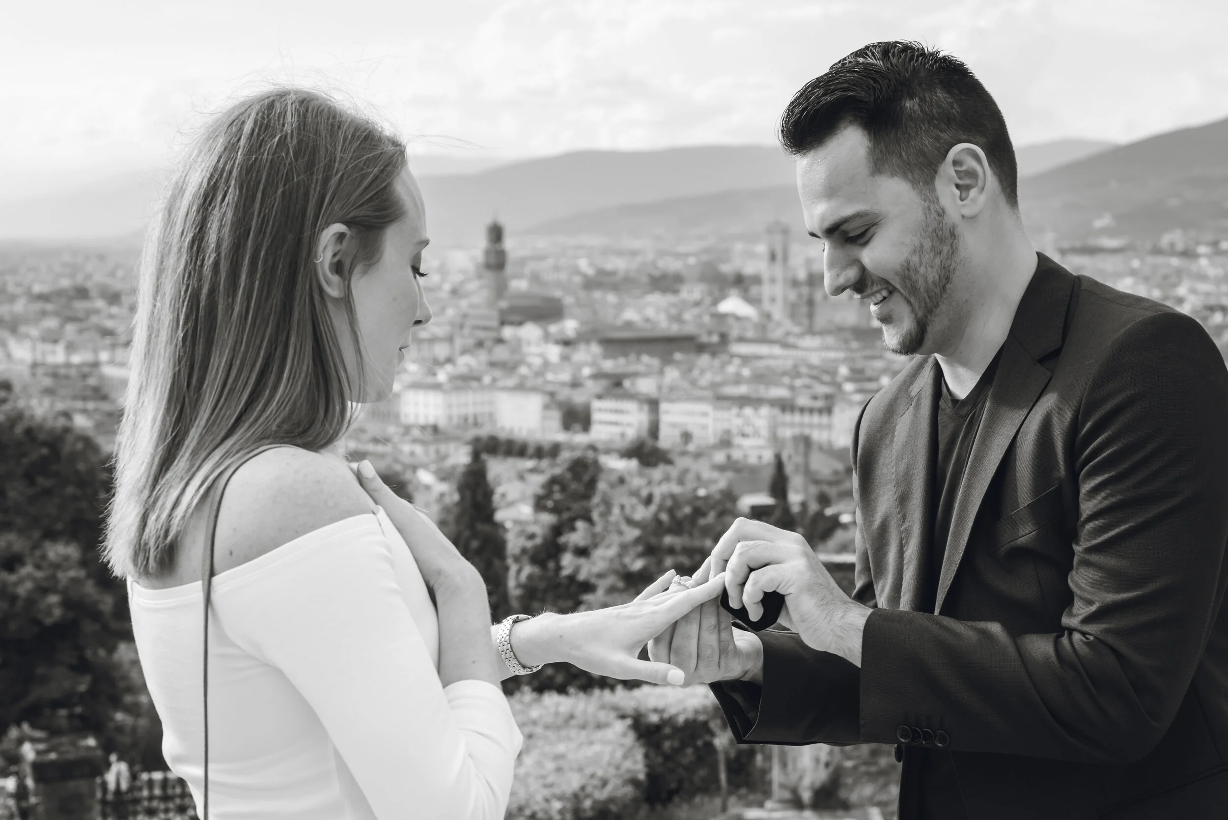 surprise proposal in florence italy