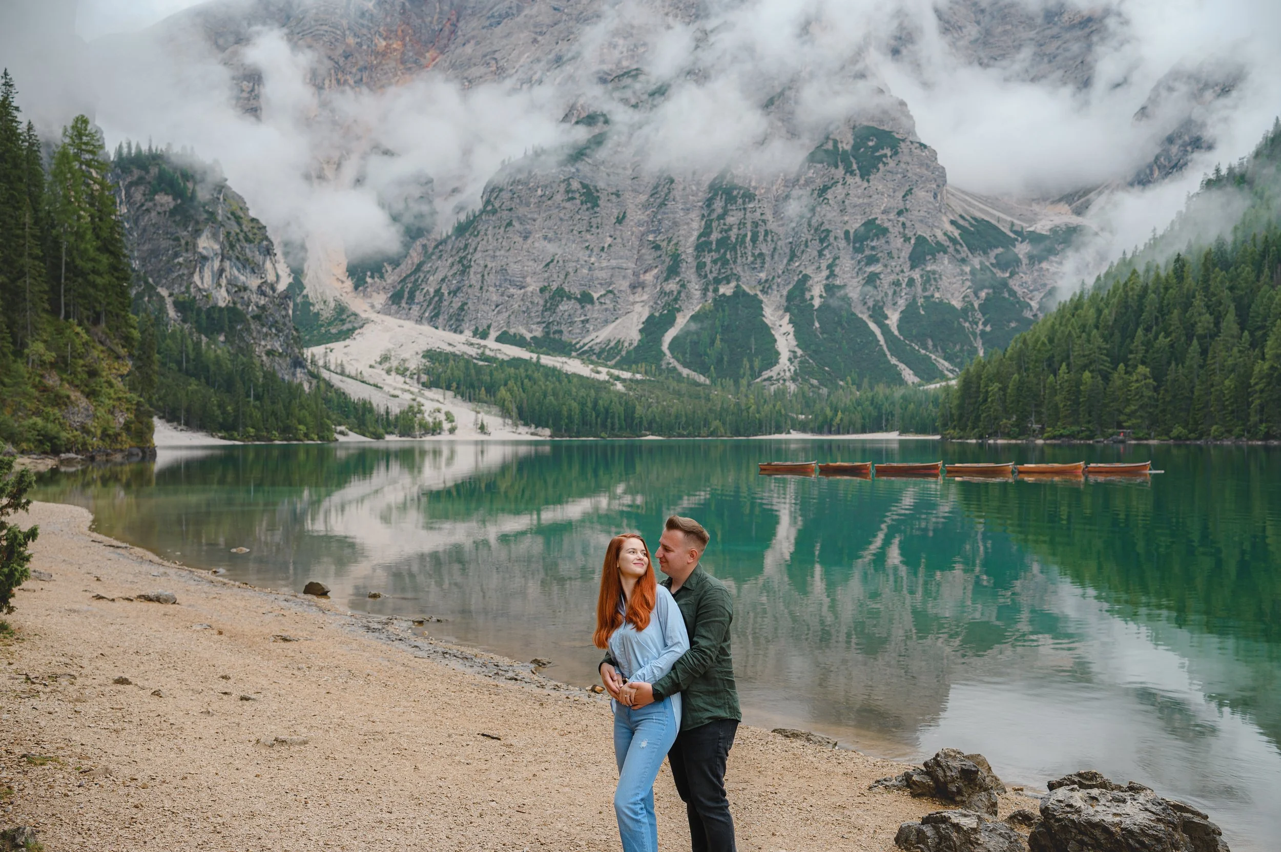 A Dreamy Proposal at Lake Braies After the Rain