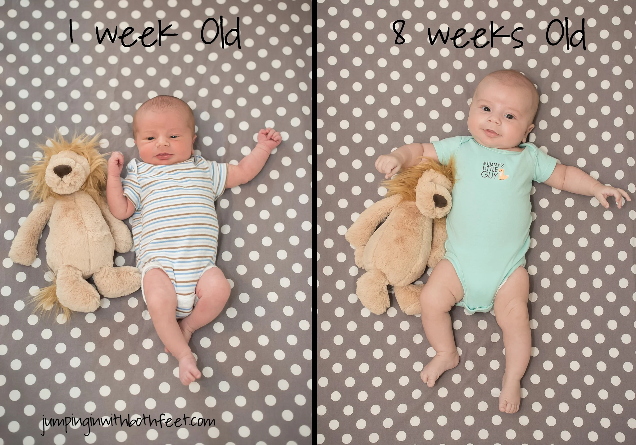 Theo at 1 week vs Theo last week at 8 weeks.