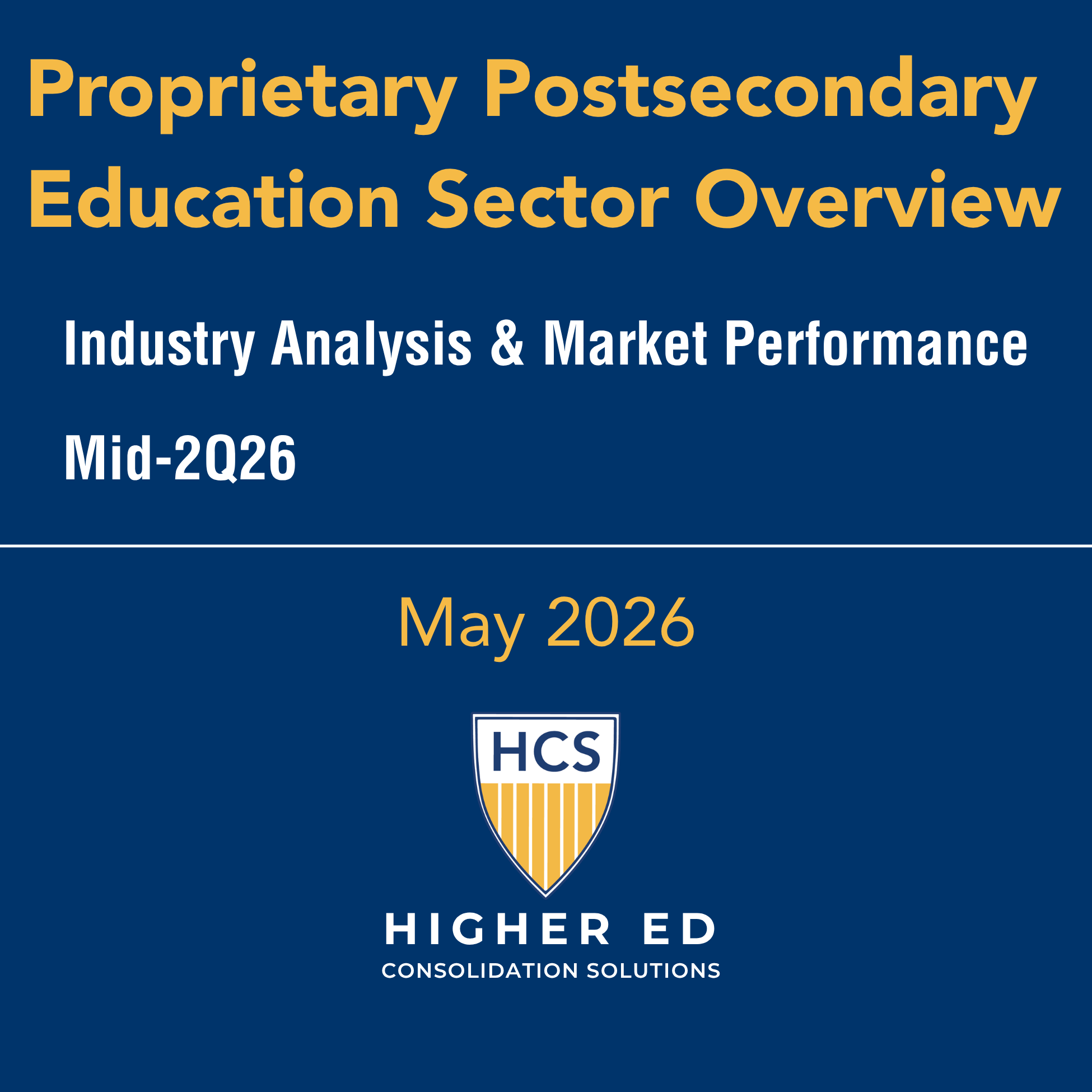 Image of cover for for-profit postsecondary education sector overview for the 2nd quarter of 2026.