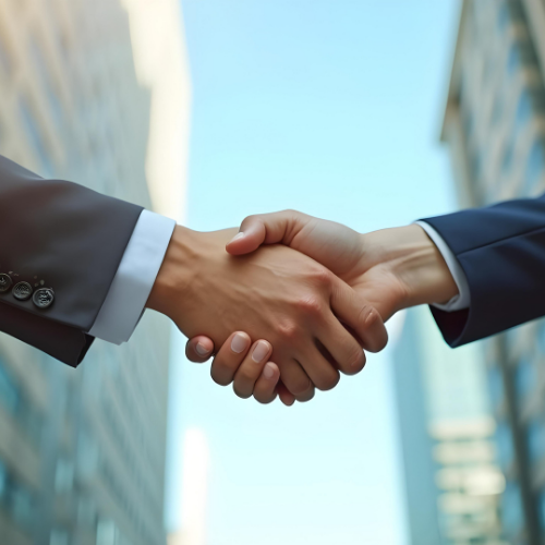 Image of two people shaking hands