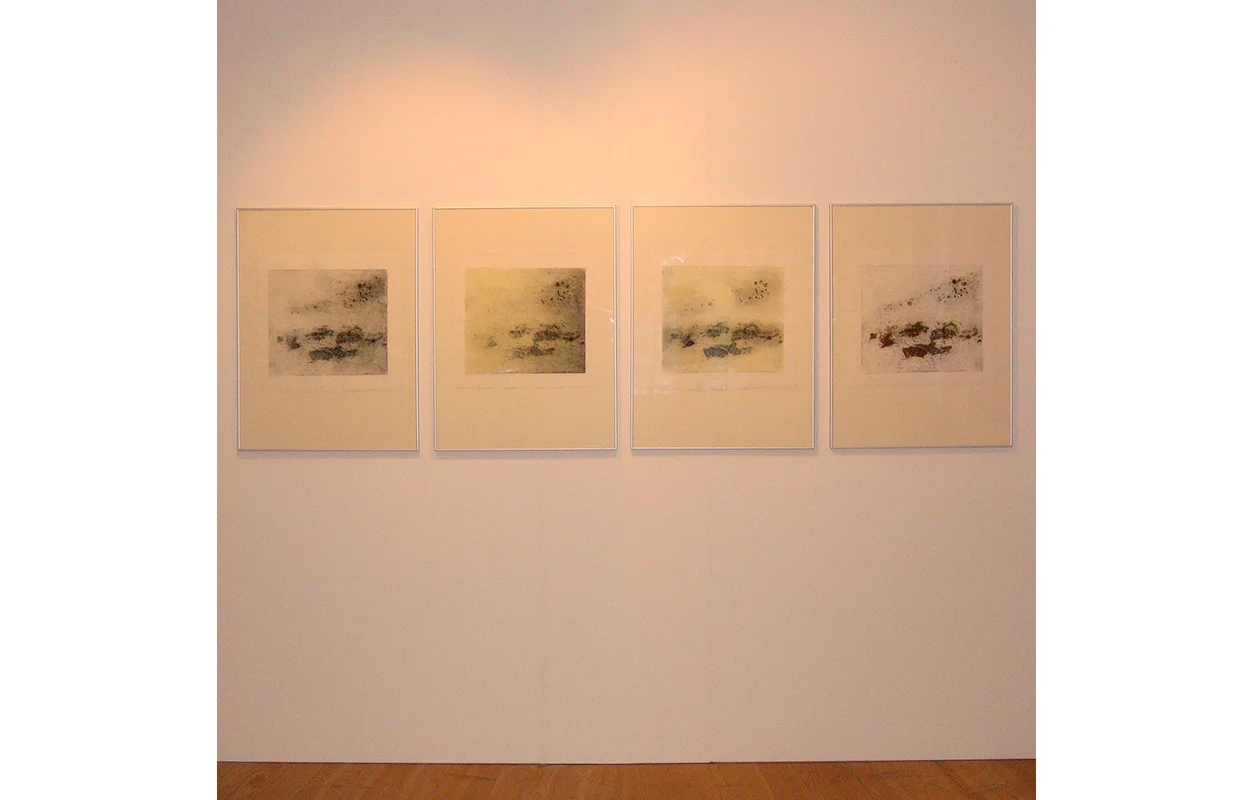 Inge Nørgaard, 2007 , Art Centre Silkeborg Bad, Silkeborg, Denmark, Winter Meditation 1, 2, 4, 5, Collagraph