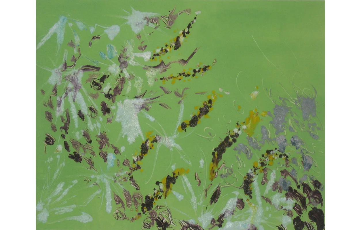 Spring Flowers 3 , Monoprint, 8" x 9.75"