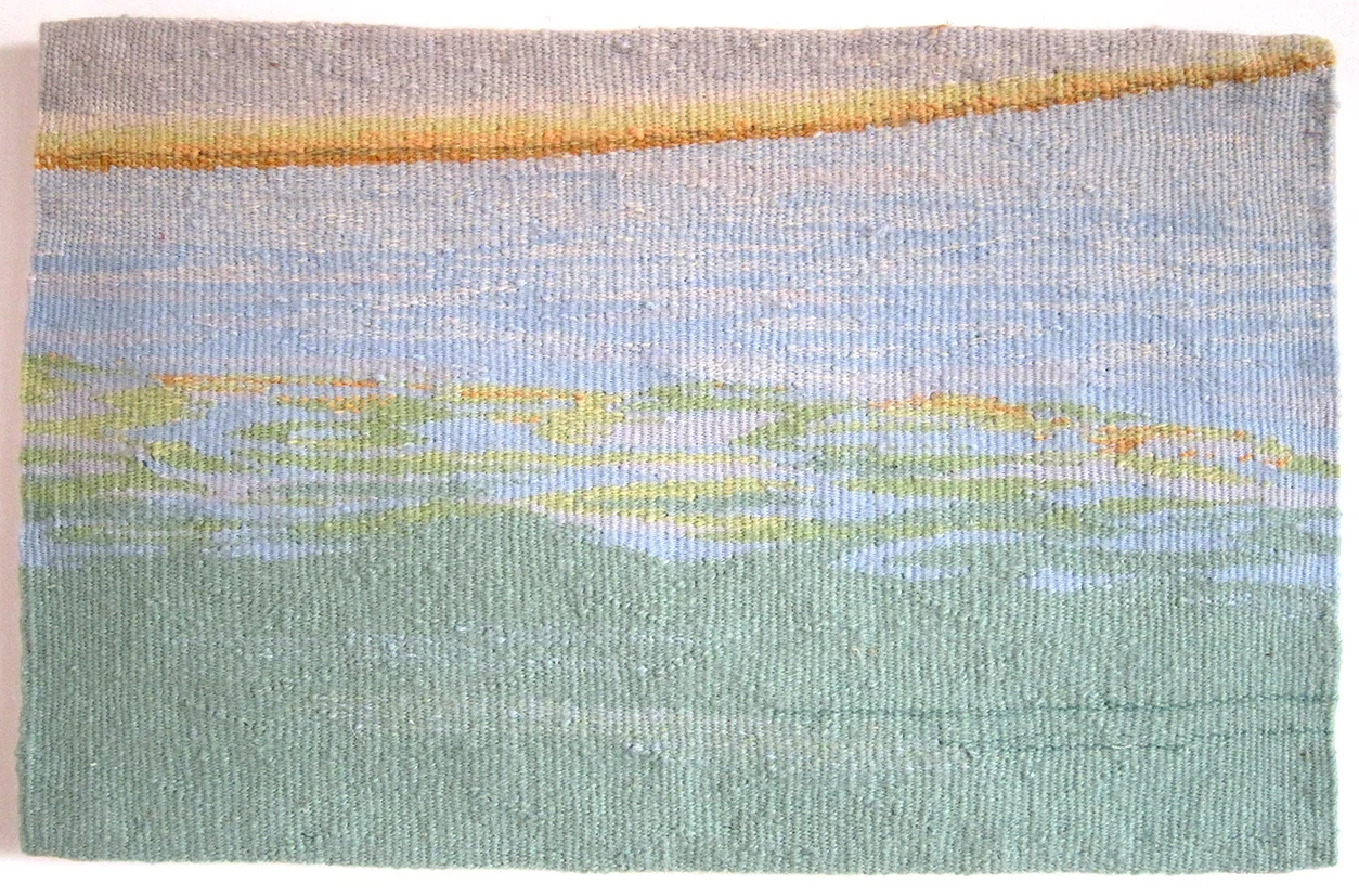 Reflection On Water , wool on cotton, 10" x 16"