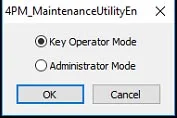Figure 19: Maintenance Utility mode selection